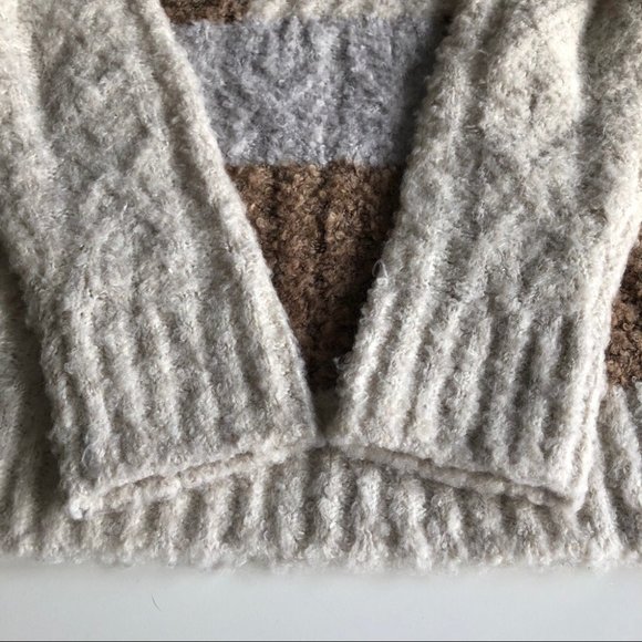 Bass Womens Boucle Cable Knit Colour Block Sweater - Picture 7 of 13